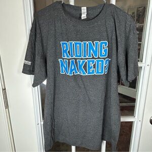 Gray Riding Naked Graphic‎ T-Shirt